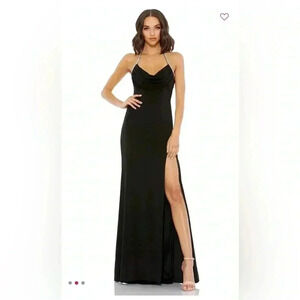 Mac Duggal  Long Black Gown Size 6